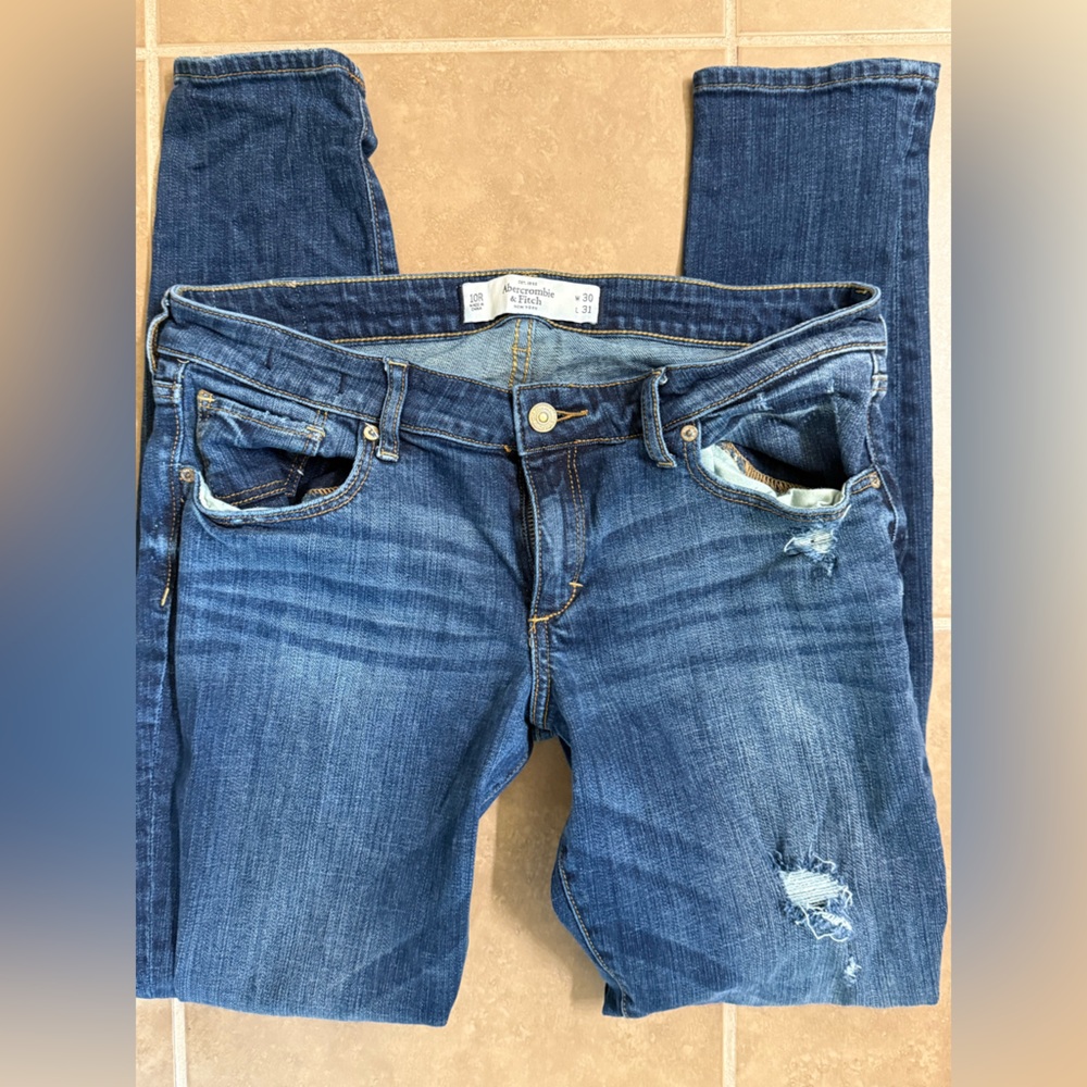 Women's Blue Distressed Jeans